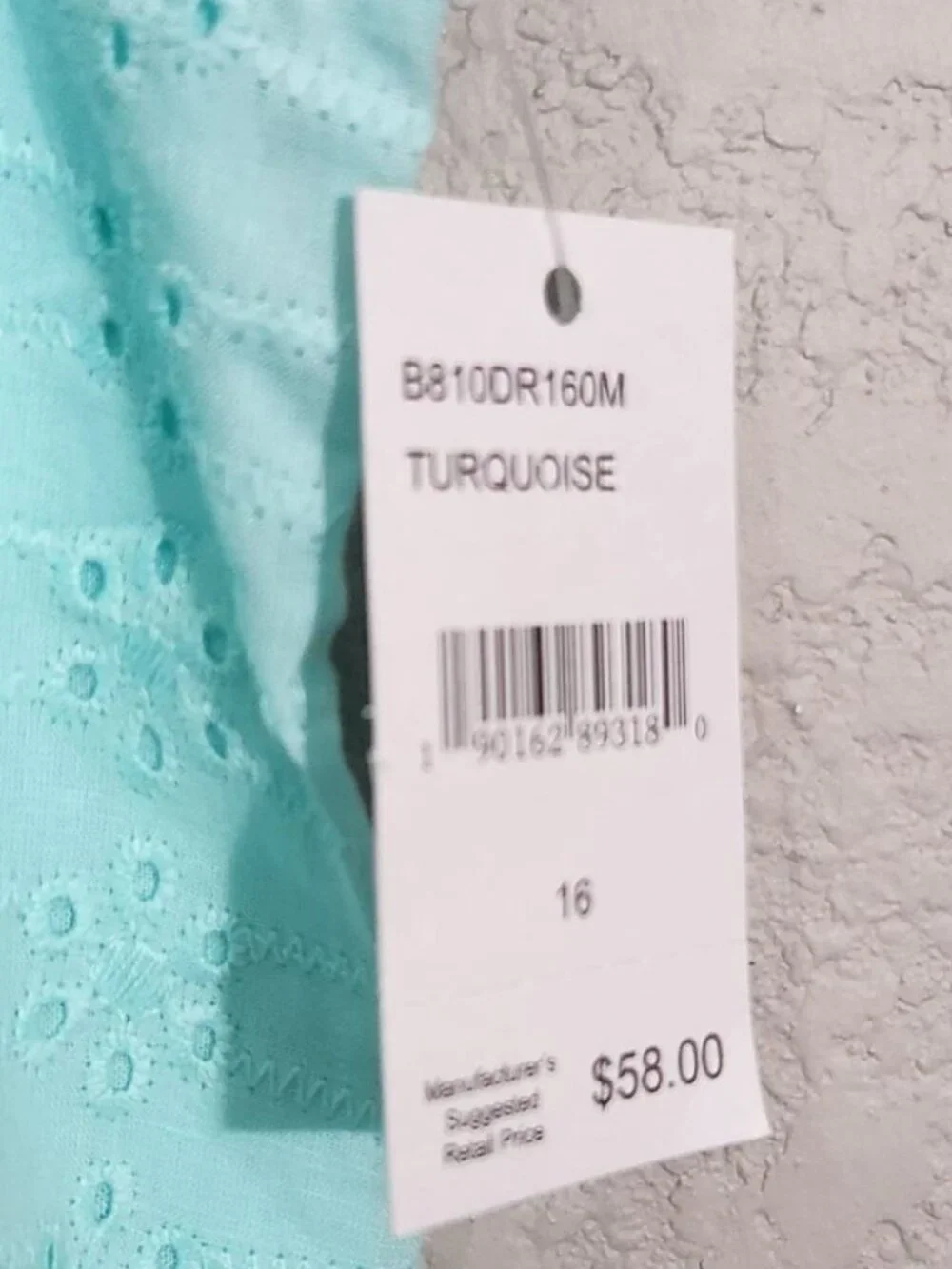 BCBG Girls Turquoise Ice Eyelet And Lace Dress New Size 14 New